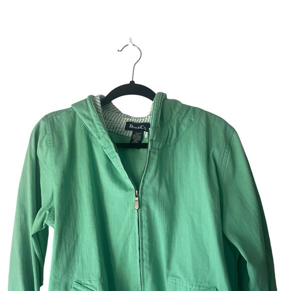 Denim & CO Women's Size Medium Kelly Green Western Chore Coat Jacket - Picture 2 of 8